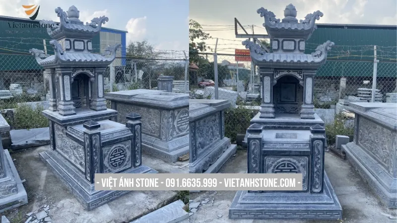 Đặc điểm cấu tạo của lăng mộ đá xanh đen 2 mái