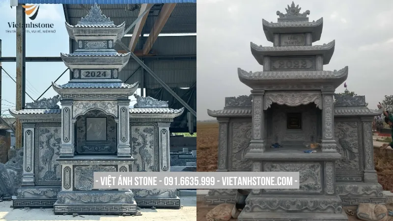 Kích thước chuẩn phong thủy của lăng mộ đá xanh 3 mái