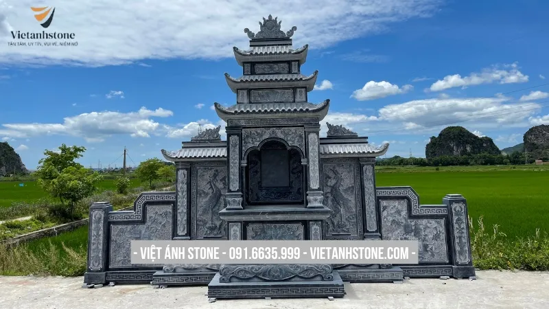 Kích thước phong thủy tốt của lăng mộ đá 3 mái bề thế