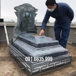 Mộ Đá Tam Sơn Xanh Đen Đẹp - VAS 12