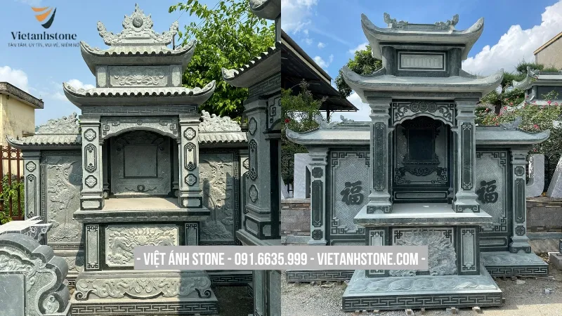 Mộ đá xanh rêu cao cấp sang trọng trong khu lăng mộ