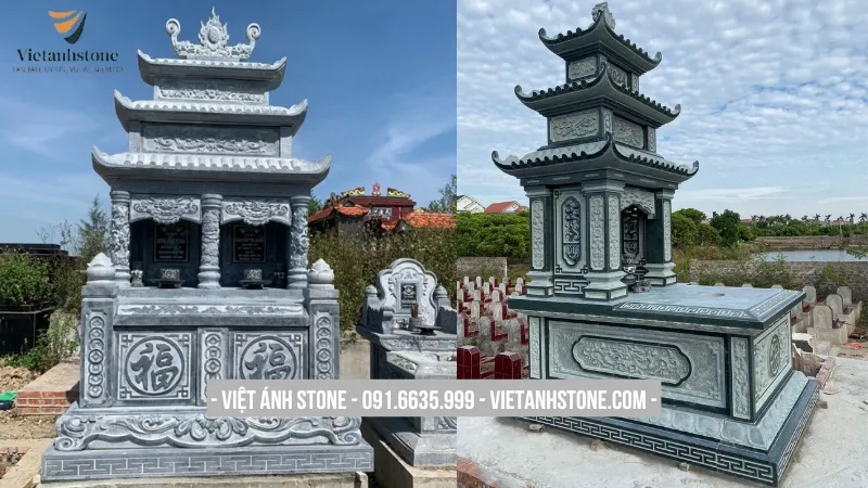 Quy trình thi công lăng mộ đá xanh 3 mái tại Việt Ánh Stone