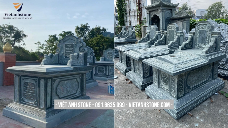 Mẫu mộ đá tam sơn đẹp, phong thủy tốt