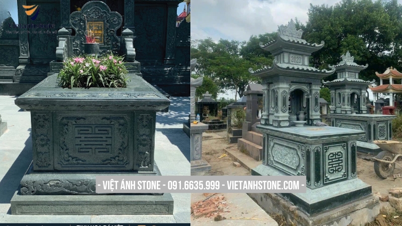 Mộ đá xanh rêu đẹp, bền bỉ cùng năm tháng