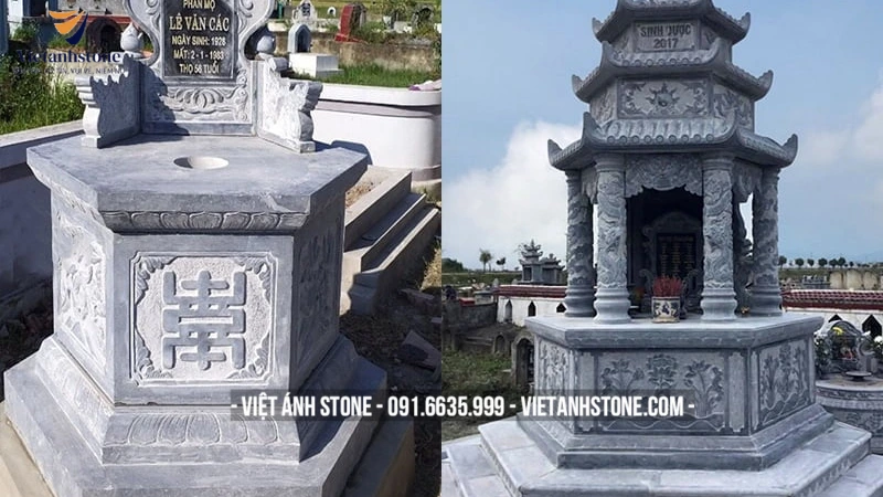 Mẫu lăng mộ đá Thanh Hóa hình bát giác thể hiện sự hài hòa, cân bằng âm dương 