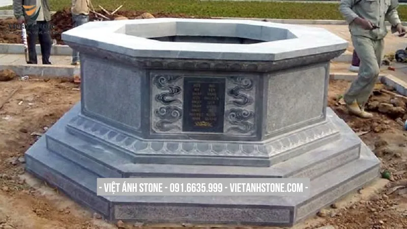 Mẫu lăng mộ đá Ninh Bình hình bát giác cân đối