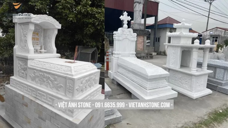 Mẫu lăng mộ đá trắng thanh khiết