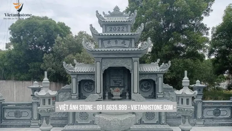 Mẫu lăng mộ đá xanh trang nhã, tôn nghiêm