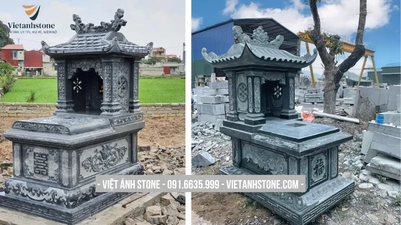 Mẫu lăng mộ đơn giản đẹp 1 mái