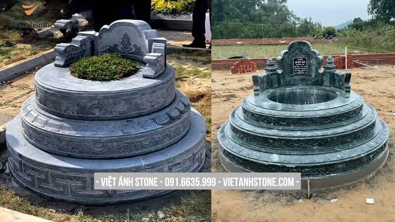 Mẫu lăng mộ hình tròn phong thuỷ trọn vẹn
