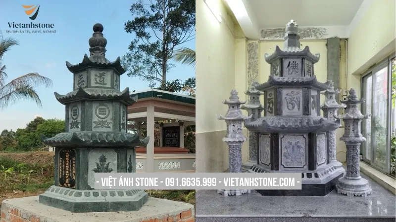Mẫu lăng mộ tháp cổ kính cho các vị sư