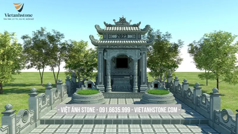 Mẫu thiết kế lăng mộ gia đình hiện đại tối giản