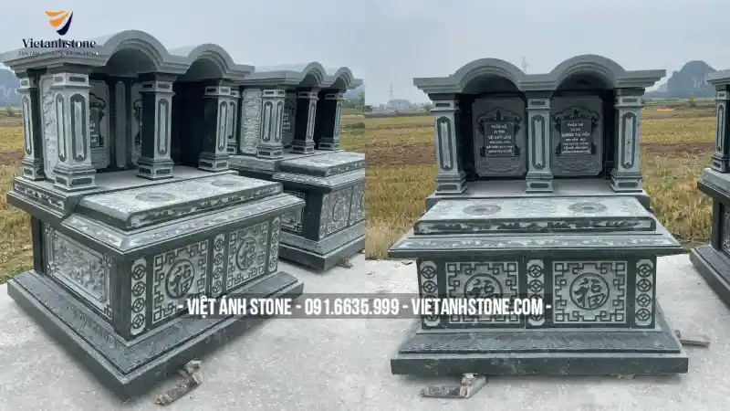 Giá mộ đá đôi phụ thuộc và kiểu dáng, kích thước cũng như chất liệu đá làm mộ