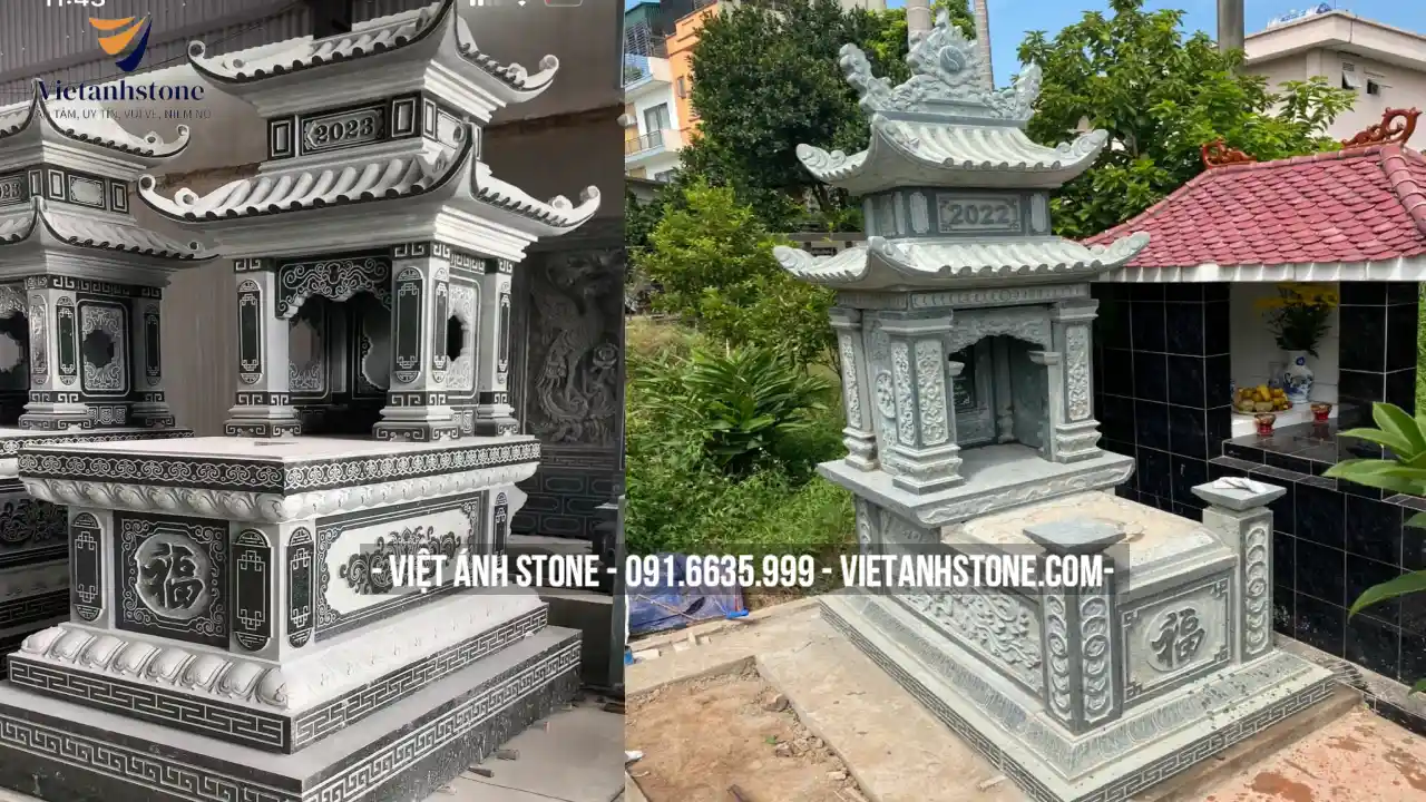 giá mộ đá 2 mái thường dao động từ 30 triệu – 60 triệu đồng/1 ngôi.