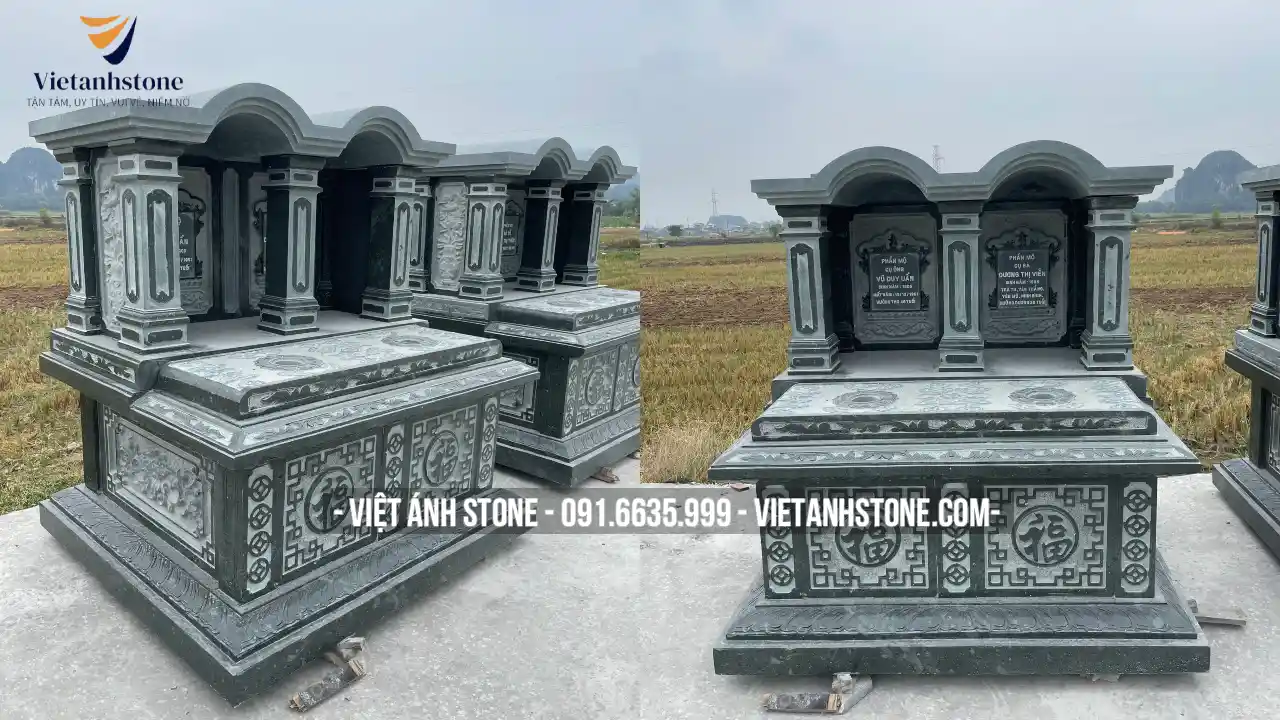 Mộ đá một mái là mộ đơn có một mái đao nhỏ gọn, có thể che toàn phần bài vị hoặc một nửa