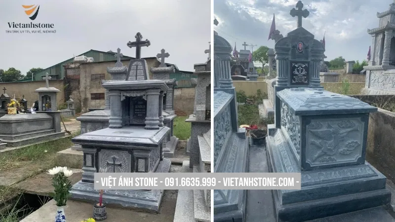 Mộ đá nguyên khối công giáo trang nghiêm