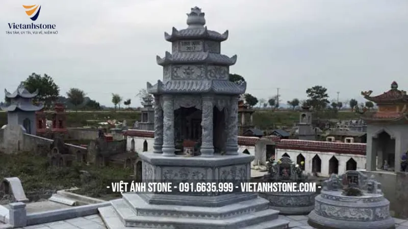 Xây mộ hình lục giác có mái đao lấy ý tưởng từ kiến trúc đình chùa