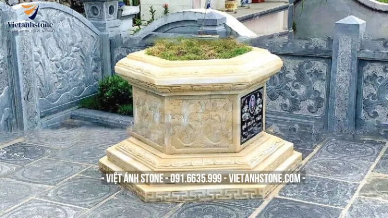 Mộ đá lục giác đơn giản, không mái