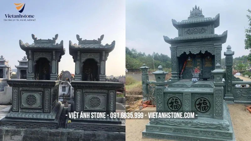 Lăng mộ đá hai mái cong là mẫu thiết kế mang đậm phong cách kiến trúc Á Đông