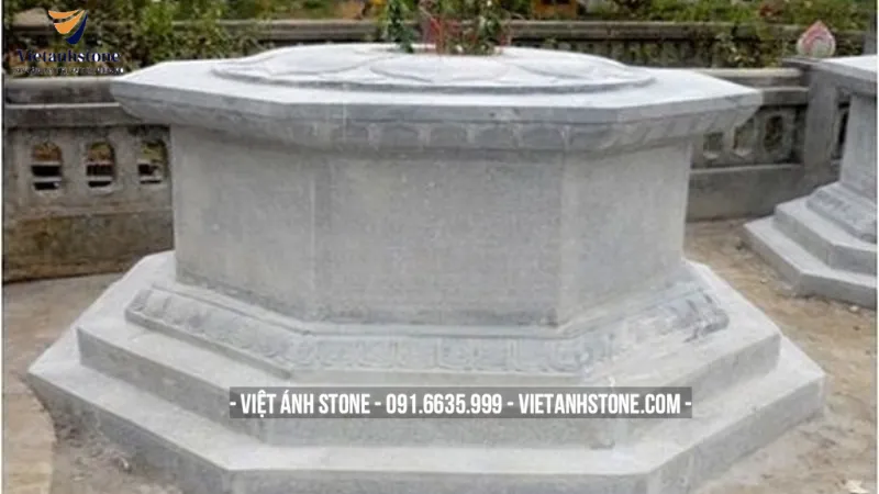 Mẫu lăng mộ đá trắng hình bát giác
