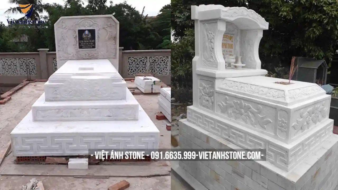 Mộ đá trắng từ đá trắng Suối Lau