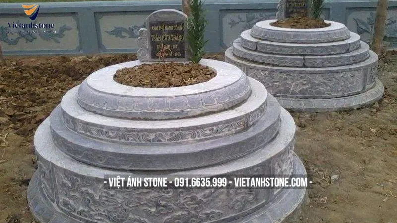 Mẫu thiết kế mộ đẹp, hình tròn, ba tầng