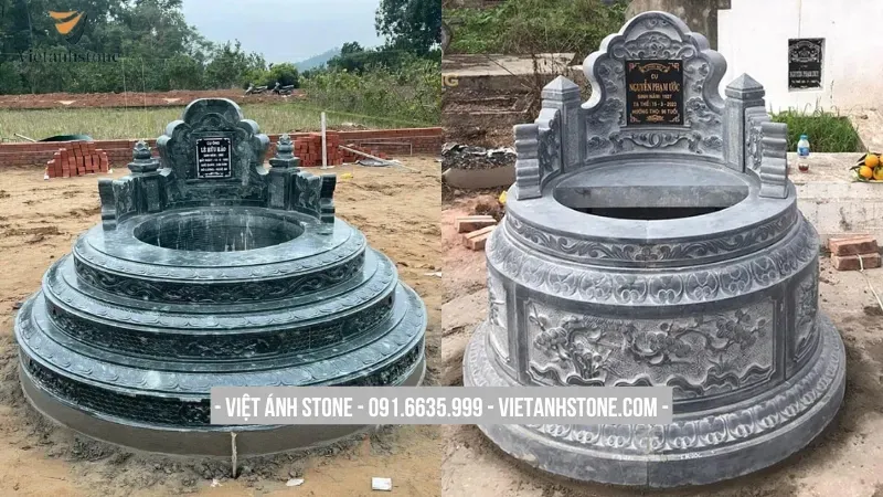Mẫu mộ tròn đá xanh