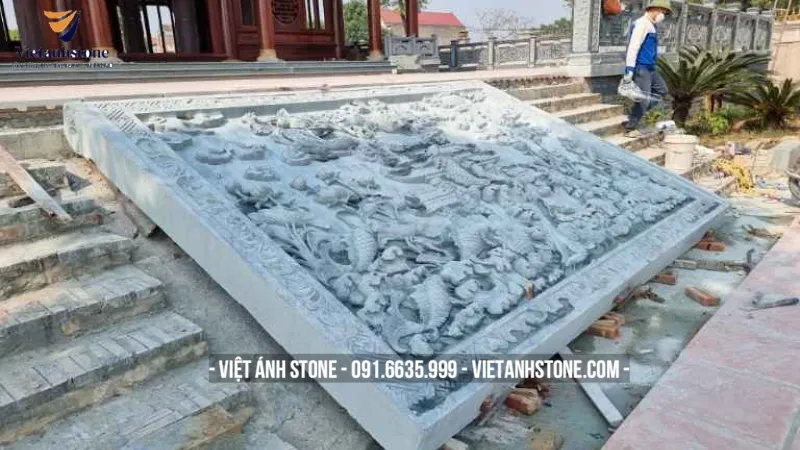 Chiếu rồng đá mỹ nghệ trắng