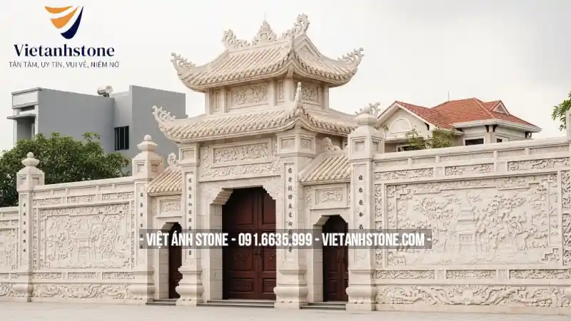 Cổng đá nhà thờ còn được gọi là cổng tam quan đá, nghi môn đá)