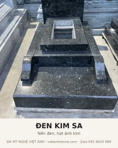 Mộ đá granite màu đen kim sa