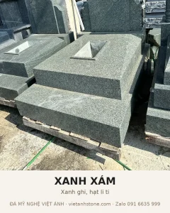 Mộ đá granite màu xanh xám