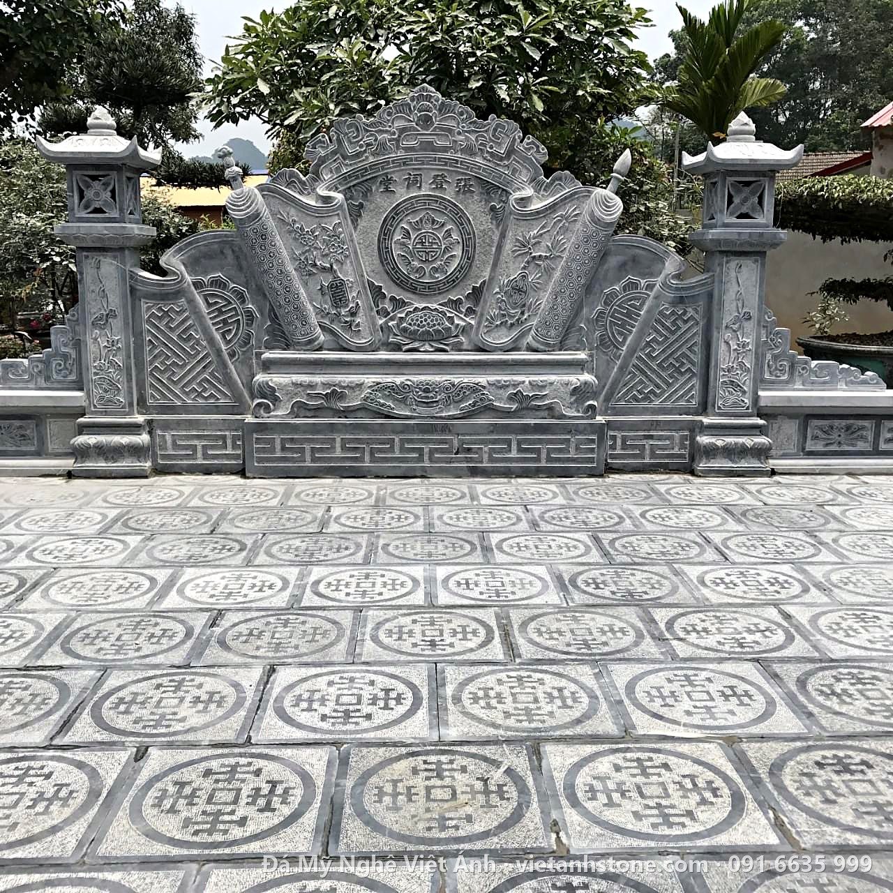Cuốn thư đá có trụ đèn hai bên – VAS 30