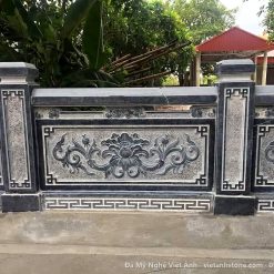 Lan can đá chạm hoa sen, dây lá – VAS 26