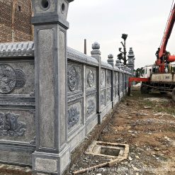 Tường rào lan can đá chạm hoa văn – VAS 25, ảnh 2