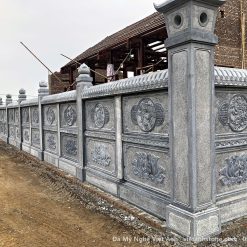 Tường rào lan can đá chạm hoa văn – VAS 25